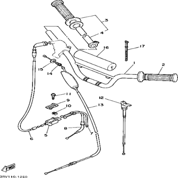 Cable, starter 1, Yamaha, 21W-26331-00